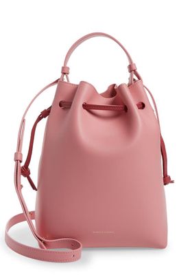 Mansur Gavriel Mini Confetti Calfskin Bucket Bag in Flamingo/Dark Blush