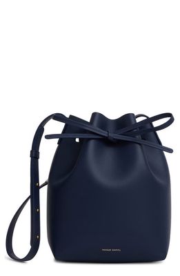 Mansur Gavriel Mini Leather Bucket Bag in Blue