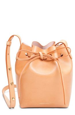 Mansur Gavriel Mini Mini Leather Bucket Bag in Cammello/Rosa