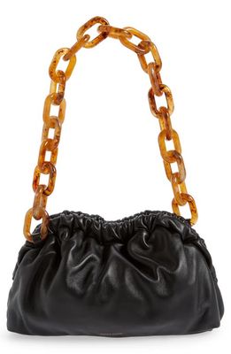 Mansur Gavriel Mini Twist Leather Top Handle Bag in Black/Flamma