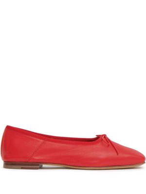 Mansur Gavriel square-toe leather ballerina shoes - Red