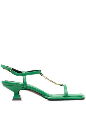 Manu Atelier Butterfly 45mm square-toe heeled sandals - Green