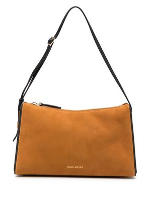Manu Atelier Prism suede shoulder bag - Brown