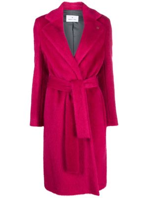 Manuel Ritz belted faux-fur coat - Pink
