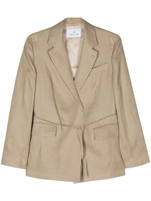 Manuel Ritz belted single-breasted blazer - Neutrals