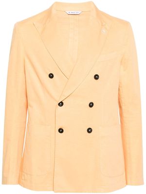 Manuel Ritz brooch-detail double-breasted blazer - Yellow