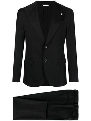 Manuel Ritz brooch-detail single-breasted blazer - Black