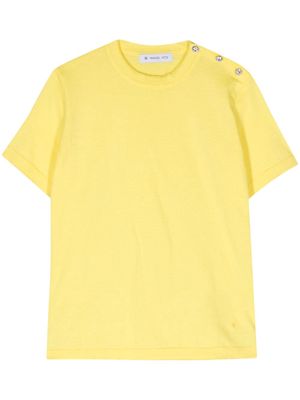 Manuel Ritz button-shoulder fine-knit top - Yellow