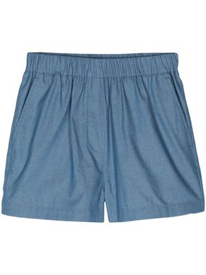 Manuel Ritz chambray cotton shorts - Blue