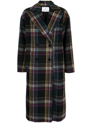 Manuel Ritz checked double-breasted coat - Black