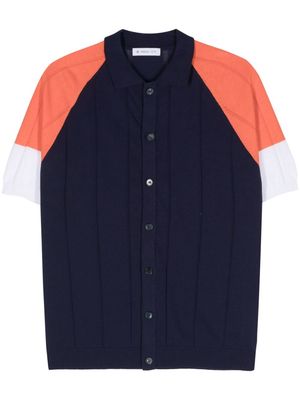 Manuel Ritz colourblock knitted shirt - Blue