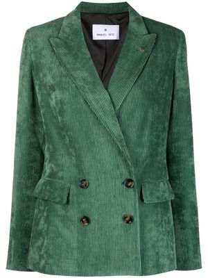 Manuel Ritz corduroy double-breasted blazer - Green