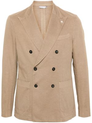 Manuel Ritz double-breasted canvas blazer - Neutrals