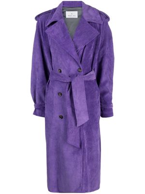 Manuel Ritz double-breasted corduroy coat - Purple