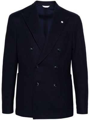 Manuel Ritz double-breasted cotton blazer - Blue