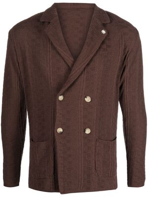 Manuel Ritz double-breasted knitted blazer - Brown