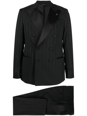 Manuel Ritz double-breasted striped suit - Black
