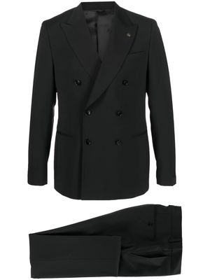 Manuel Ritz double-breasted wool suit - Black