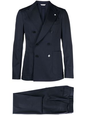 Manuel Ritz double-breasted wool suit - Blue