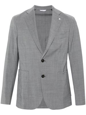 Manuel Ritz enamel-detail stretch-wool blazer - Grey