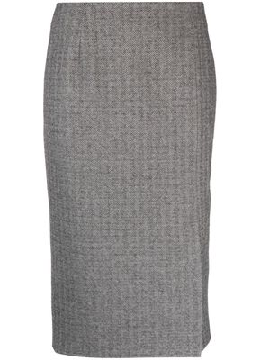 Manuel Ritz high-waist herringbone midi skirt - Grey