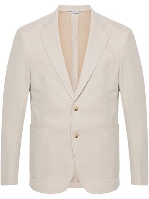 Manuel Ritz honeycomb single-breasted blazer - Neutrals