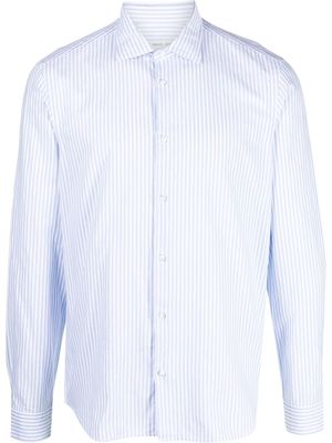 Manuel Ritz horizontal-stripe cotton shirt - Blue