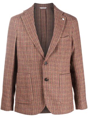 Manuel Ritz houndstooth-pattern wool blazer - Brown
