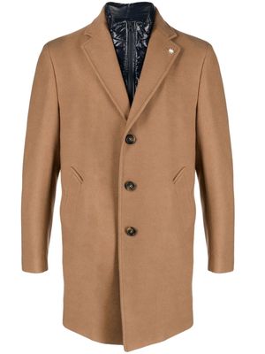 Manuel Ritz layered single-breasted coat - Neutrals