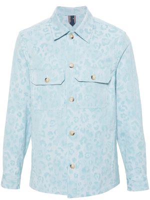 Manuel Ritz leopard-print shirt jacket - Blue