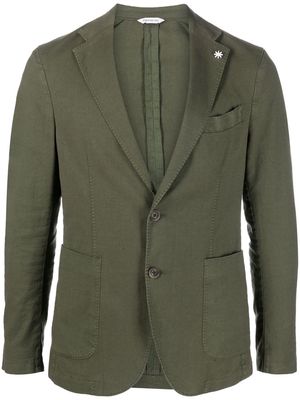 Manuel Ritz linen-blend single-breasted blazer - Green