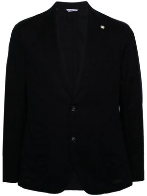 Manuel Ritz logo-brooch single-breasted blazer - Blue