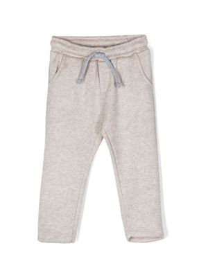 Manuel Ritz logo-embroidered knitted track pants - Neutrals