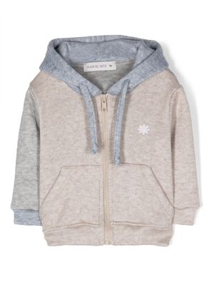 Manuel Ritz logo-embroidered mélange-effect hoodie - Neutrals