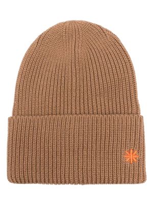 Manuel Ritz logo-embroidered ribbed beanie - Brown