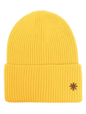 Manuel Ritz logo-embroidered ribbed beanie - Yellow