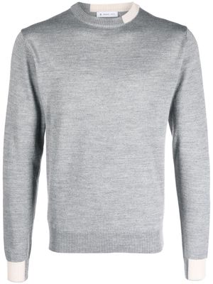 Manuel Ritz logo-embroidered two-tone detail jumper - Grey