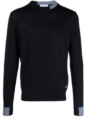 Manuel Ritz logo-embroidered two-tone jumper - Blue