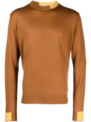 Manuel Ritz logo-embroidered two-tone jumper - Brown