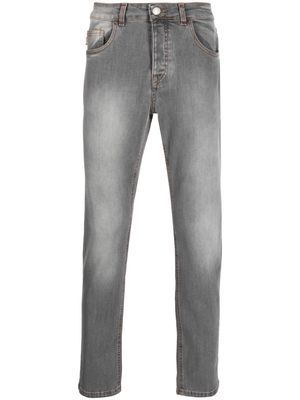 Manuel Ritz logo-patch slim-cut jeans - Grey
