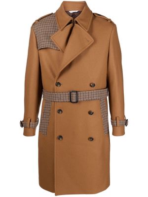 Manuel Ritz panelled virgin wool-blend coat - Brown