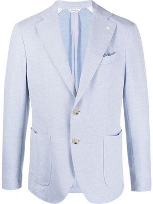Manuel Ritz patch pocket cotton blazer - Blue