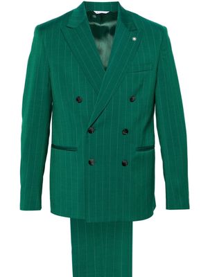 Manuel Ritz pinstripe double-breasted suit - Green