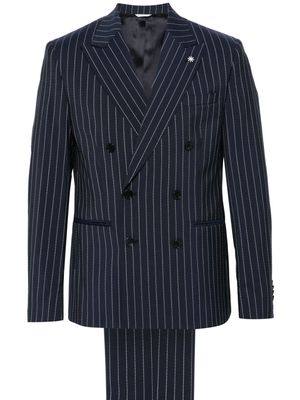 Manuel Ritz pinstriped double-breasted suit - Blue