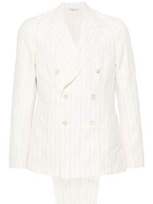 Manuel Ritz pinstriped double-breasted suit - White