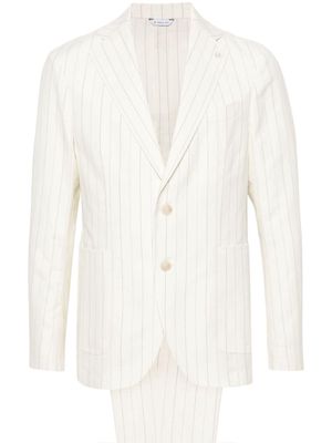 Manuel Ritz pinstriped single-breasted suit - Neutrals