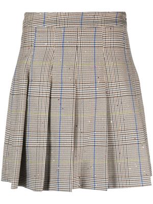 Manuel Ritz plaid-check pattern high-waist skirt - Neutrals