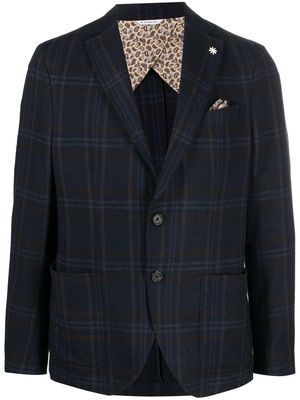 Manuel Ritz plaid single-breasted blazer - Blue