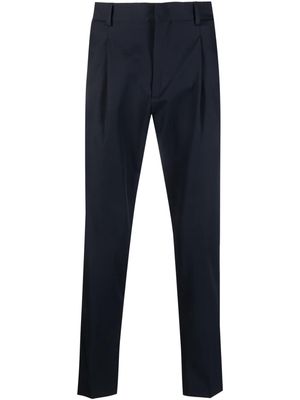 Manuel Ritz pleat-detail cotton tailored trousers - Blue