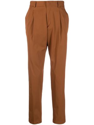 Manuel Ritz pleat-detail cotton tailored trousers - Brown